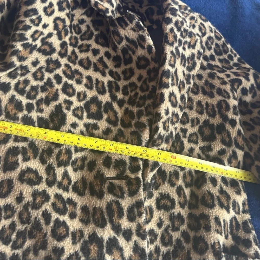 Express XS Leopard Print Teddy Button Coat - Picture 6 of 8